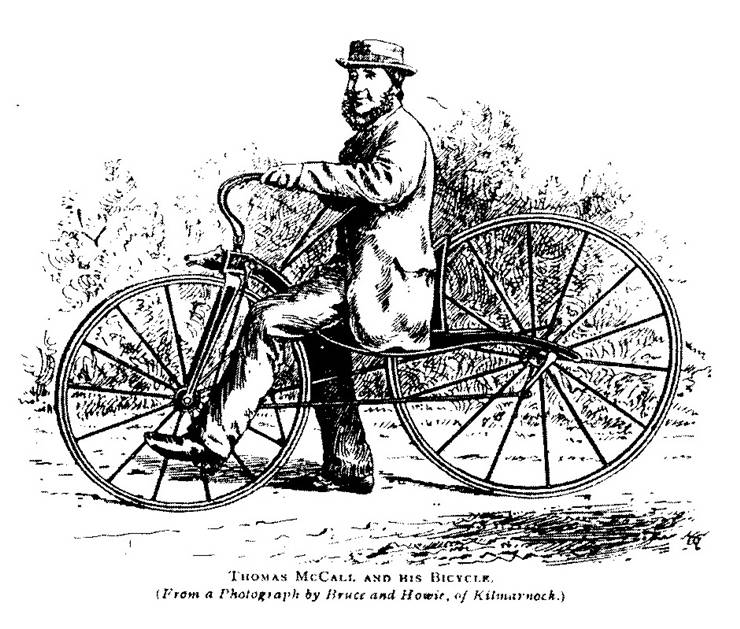 Picture Of Thomas McCall On His Velocipede  In 1869
